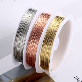 3 Roll Copper Beading Wires Jewelry Beading Wire Craft Wire for Jewelry Making Supplies Crafting 0.3mm