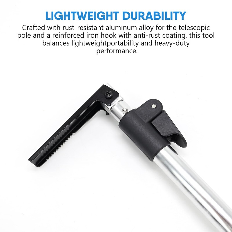 HUAALIUCHE Telescopic 5FT Pickup Truck Cargo Retriever Hook, Multi-Use Extendable