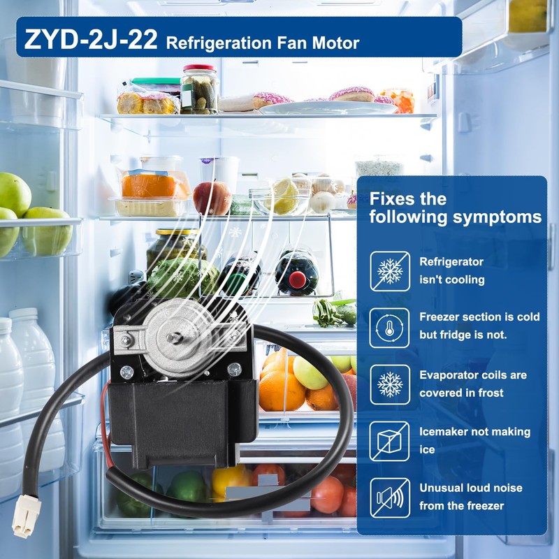 ZYD-2J-22 Refrigerator Refrigeration Fan Motor 115V 60Hz Input 22W Output