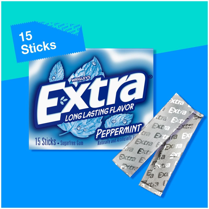 Extra Gum Peppermint Chewing Gum Bulk, Individually Wrapped, Perfect for