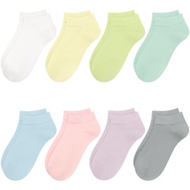 SIPCOLOR Ankle Socks for Women Thin Bamboo Viscose Breathable Low Cut Soft Casual Ladies Sock 4/8 Pairs (US, Numeric, 8, 11, Regular, Regular, Mix color2)