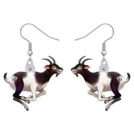 LONYOO Acrylic Sheep Goat Earrings Dangle Fashion Jewelry Lovely Animal Earrings for Women Girls Charms (Ebony)