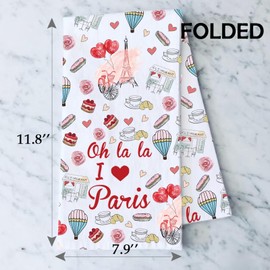 AATOP Paris Kitchen Towel Paris Housewarming Paris Souvenirs Gift Eiffel Tower France Paris Tea Dish Towel (love Paris towel 2U)