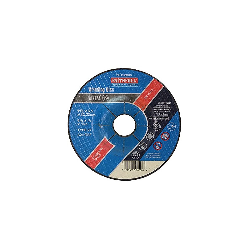 Faithfull FAI1156MDG Metal Grinding Disc Depressed Centre 115 x 6.5