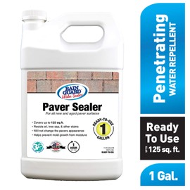 Rain Guard Water Sealers - Paver Sealer - Penetrating Water Repellent Protection for All Porous Paver Surfaces - Water-Based Silane/Siloxane Sealant - Clear Natural Finish - Ready to Use - 1 Gallon
