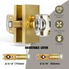 HIEMEY Glass Door Knobs Interior with Lock, Crystal Gold Door