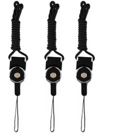 iBarbe [3Pack] Neck Lanyards Detachable Buckle Enhanced Model Hook breakaway Strap Quick Release safety lanyard Compatible with ID Badge,Key,women men Cell Phones USB Whistles Nylon-Black