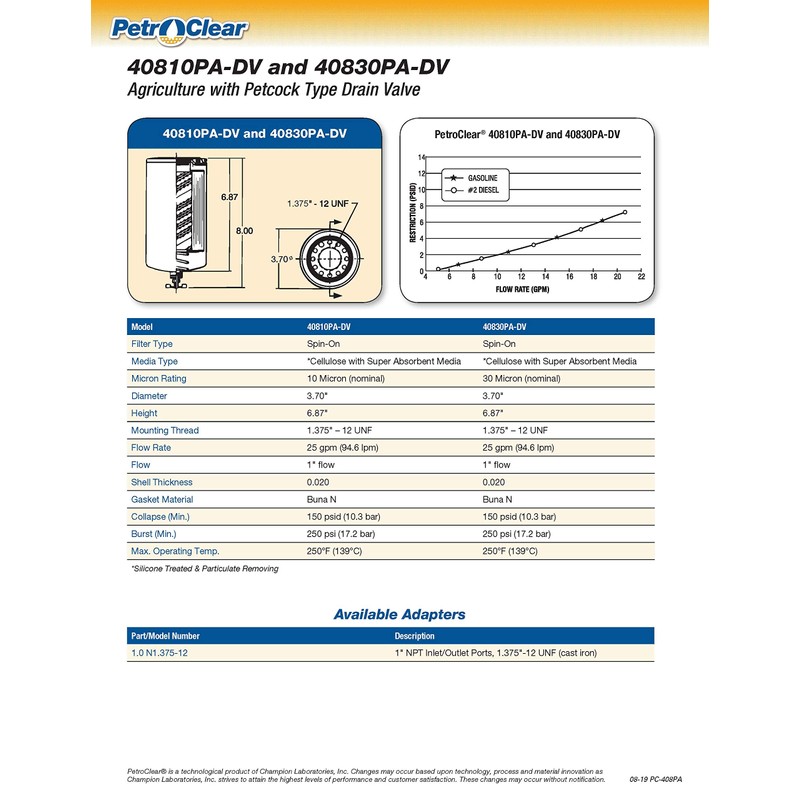 Particulate Remover With Drain Valve 40830PA-DV by PetroClear