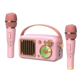 T4 Exquisite and Compact Kids-Specific Wireless Speaker, Dual-Microphone Portable Karaoke System, RGB Light Effects,Fit for Giftcolor: Green