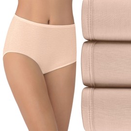 Vanity Fair Women's Illumination Brief Panties (Regular & Plus Size), 3 Pack - Rose Beige, 9