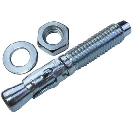 AERZETIX - C54016 - Set of 10 Anchor Bolts Long Thread Expansion Dowels - M10 x 80 mm - Galvanised Steel - for Concrete, Stone, Solid Material