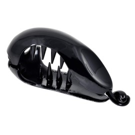 Camila Paris CP2302 2.75 Inch Small Hair Claw Clips for Women Black, Strong Hold Decorative Hair Clips Durable Styling Girls Hair Accessories. Ponytail For Women with Curly Thick Hair. Made in France