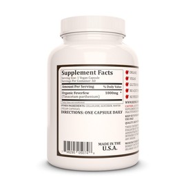 Remedy's nutrition Feverfew 1,000mg per Capsule/60,000mg per Bottle/One (1) Vegan Capsule per Serving