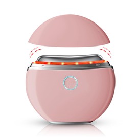 EMS Gua Sha, Face Massager with Heat & Vibration, Face Lifting Device with LED Red Light, Blue Purple, Anti-Ageing EMS Device for Face, 4 Modes, Pink