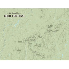 Best Maps Ever New Hampshire 4000 Footers Map 18x24 Poster (Sage)