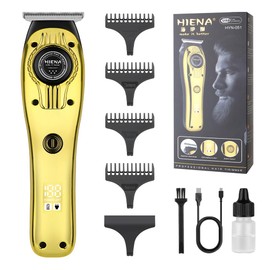 HIENA PRO Professional Hair Clipper for Men, Cordless Hair Trimmer, Electric T-Blade Beard Trimmer, USB Rechargeable Wireless Haircut Clippers, Gifts for Men