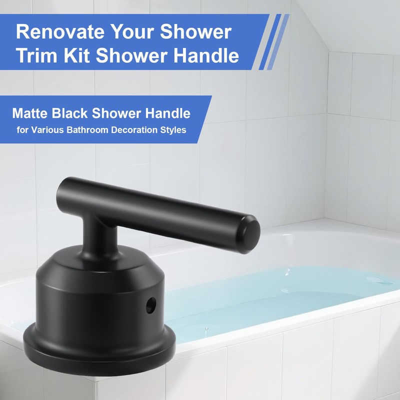 Matte Black Shower Handle Replacement, Compatible with Moen T2901BL Gibson