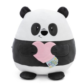 NICI 61795 Cuddly Toy Chill Panda with Heart 20 cm Black Soft Plush Toy Cute Plush Toy for Cuddling and Playing, for Children and Adults, Great Gift Idea