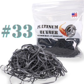 Platinum Rubber 1LB Black UV #33 Rubber Bands USA Bulk Lot Large Angler Fishing Lure 3.5" 1/8 - 1/4lb (200 bands)