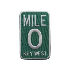 Vagabond Heart Mile 0 Key West Florida Iron On Travel Patch - Florida Keys Souvenir