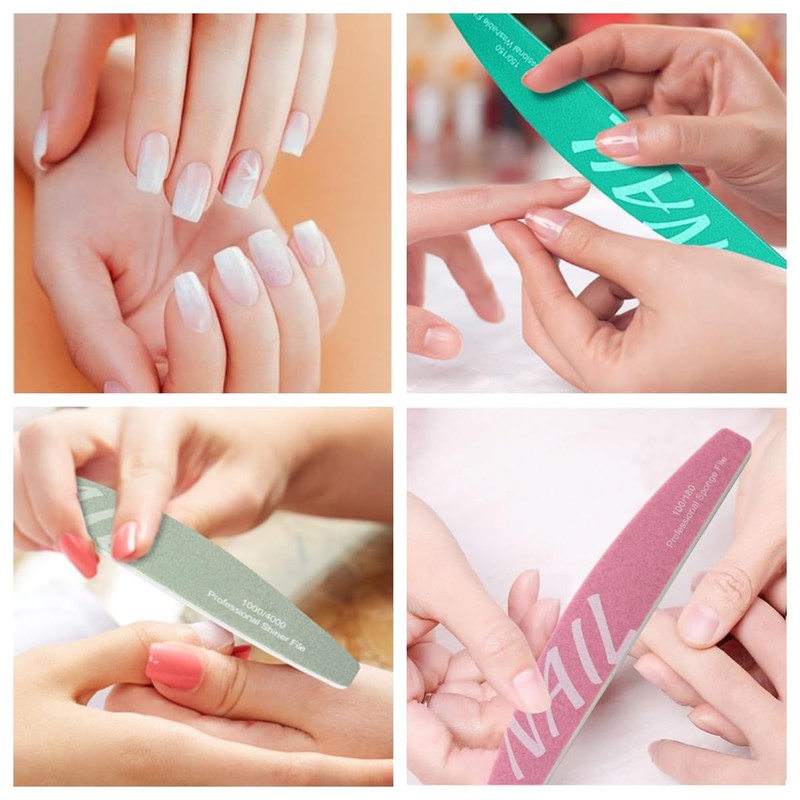 Fenglin-joy Nail Files, 9-Piece Nail File Set, Professional Double-Sided Nail