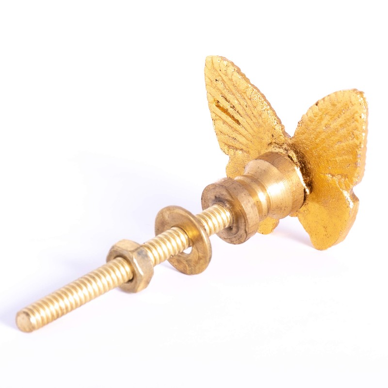 ETHNICITI Butterfly Gold Metal Vintage Knob Pull Handle Drawer Cupboard