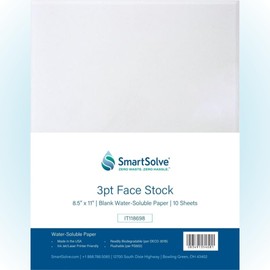 SmartSolve 3 pt. Water-Soluble Paper | Dissolves Quickly in Water | Biodegradable | Eco-Friendly | Printer Compatible | Crafts, Drawing, Notes | Letter Size, 8.5” x 11” | Pack of 10 White Sheets