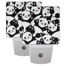 Vdsrup Cute Baby Panda Night Light Set of 2 Lovely Bear Animals Plug-in LED Nightlights Auto Dusk-to-Dawn Sensor Lamp for Bedroom Bathroom Kitchen Hallway Stairs