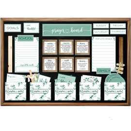 180 pcs Prayer Board Kit Christian Gift Prayer Board Supplies for Women Eucalyptus Leaf Pray Gifts for Envelope Set Bible Verse Quotes Prayer Board Supplies DIY Wall Art for Home Office Church School
