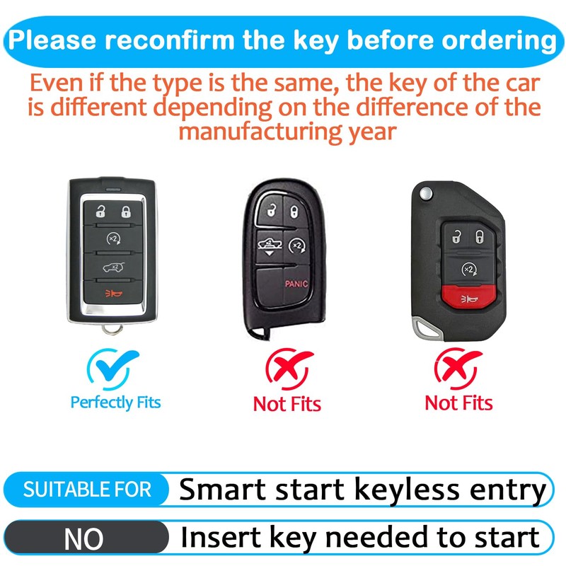 Sindeda for Jeep Key Fob Cover with Keychain Soft Full
