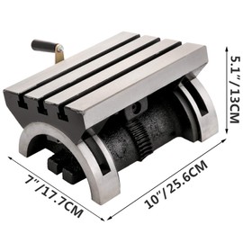 BestEquip Tilting Milling Table 10x7inch Tilting Angle Milling Machine 0-90°Adjustable Swivel Angle Plate with 3 T-slots and an Adjustable Crank Handle Heavy Duty Tilting Milling Machine for Grinding