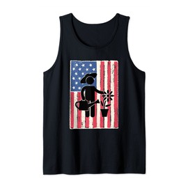Garden for men gardener gift idea american flag Tank Top