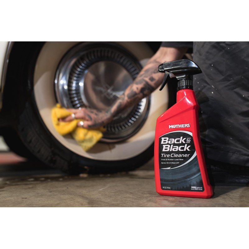 Mothers Back-to-Black Tire Cleaner, 24 oz. — Powerful Formula Removes