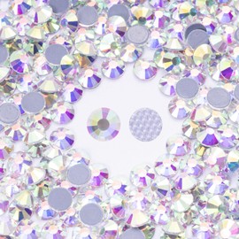 Meibite Hotfix Rhinestones Bulk, 1500PCS Crystal Ab Hot Fix Rhinestones for Clothes DIY Decoration Crafts, Crystal Ab, SS20, 4.6-4.8mm