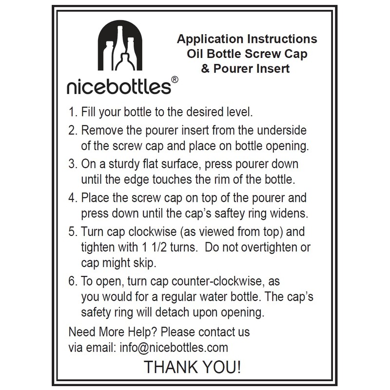 nicebottles Olive Oil Bottles with Cap & Pourer Fitment, Green,