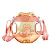 450ml Kids Water Cup with Handle and Lanyard Plastic Straw