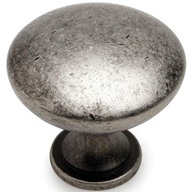25 Pack - Cosmas 5305WN Weathered Nickel Traditional Round Solid Cabinet Hardware Knob - 1-1/4" Diameter