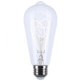 Satco S11527 LED Bulb, 6W (40W Eq), ST19 Vintage Style, Loop Flex Gray Filament, 2700K Warm White, E26 Medium Base, Dimmable, Clear Glass, 500 Lumens, 120V, Enclosed Fixture Rated
