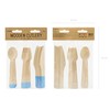 PartyDeco 18 Pastel Blue Wooden Cutlery - Dusty Blue