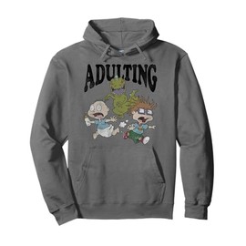 Rugrats Running From Reptar And Adulting Hoodie Pullover Hoodie