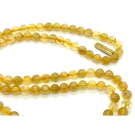 Awaken Your Kundalini Elegant Citrine Mala Necklace | 8mm 108 Beaded Crystals | Meditation & Healing