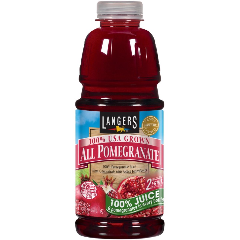 Langers All Pomegranate 100 Percent Juice, 32 Fl Oz (Pack
