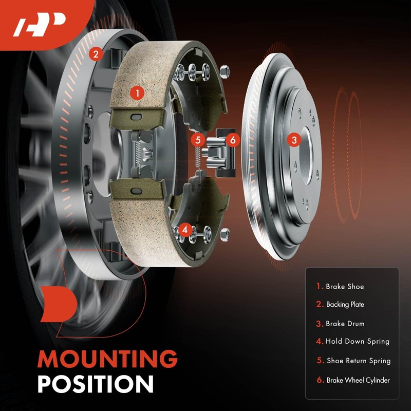 A-Premium Rear Brake Shoes Set Compatible with Toyota Yaris 2019-2020,