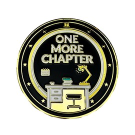 One More Chapter vs. Go to Sleep Flip Coin, Reader’s Decision Coin, Book Lover Challenge Coin, Gold & Black Enamel, Literary Gift for Readers, Birthday