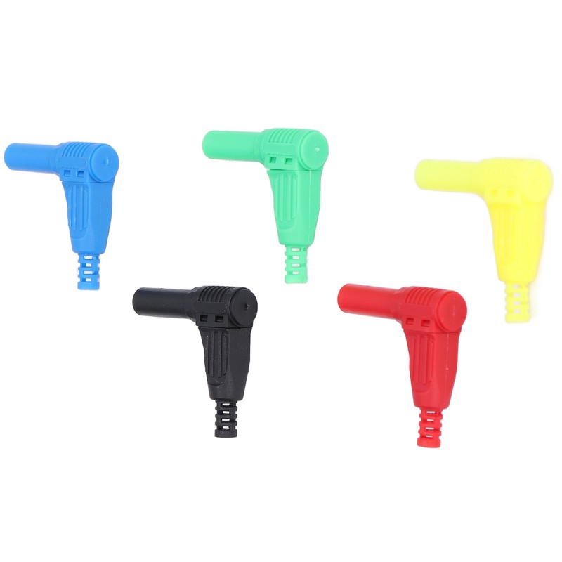 10Pcs Banana Plug Safety Sealed Protection Shrouded 90 Degree DIY