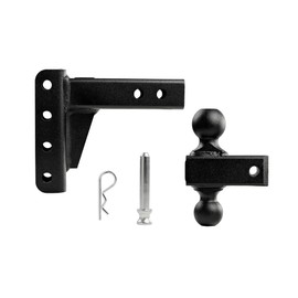 BulletProof Hitches - 2.0" Adjustable Light Duty Trailer Hitch (10,000 lb. Rating) - 4" Drop/Rise Trailer Hitch with 2" & 2-5/16" Dual Ball - Powder Coat, Box Steel, Corrosion-Resistant