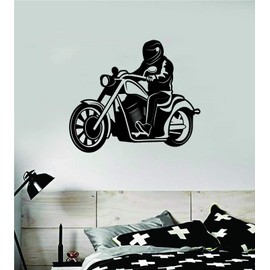 Motorcycle V4 Wall Decal Sticker Vinyl Art Bedroom Living Room Decor Teen Boy Girl Ride Bike Dirtbike Race Cruise Off Road Cross Country Wheel Engine Mechanic Tools Wrench Helmet