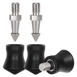 Universal Rubber Feet Tripod Spike Non-Slip Tripod Feet Stainless Steel Spike 3/8" Replacement Spike Compatible with 3/8"-16 Thread Tripod Monopod - 3 PCS