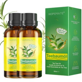 Teebaumöl 100% Reines und Naturrein, 120ML Tea Tree Oil Anti Pickel, Akne, Warzen und Andere Hautprobleme, Vegan Teebaum Ätherisches Öl für Unreine Haut, Gesicht, Kopfhaut und Haare