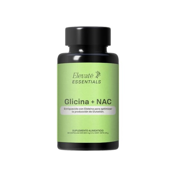 Elevat Glicina NAC Suplemento con Glicina y NAC 90 Cpsulas